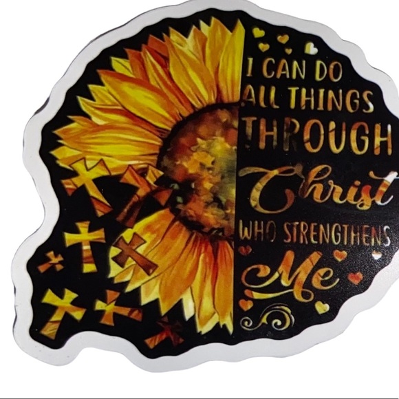SUNFLOWER lovers sticker for water bottles laptops cards crafts cp case BE BRAVE - Picture 3 of 14